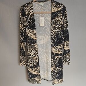 Grace & Lace Abstract Black and Cream Cardigan